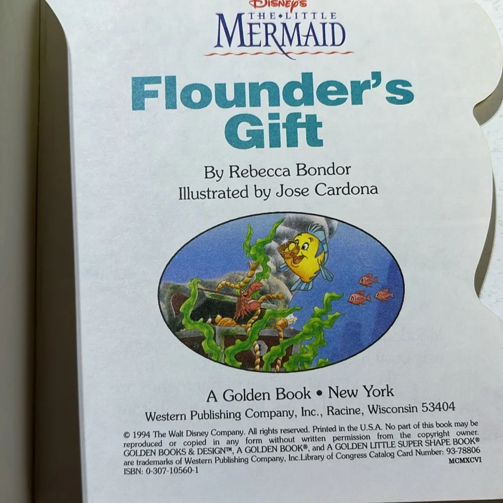 THE LITTLE MERMAID BOOK COLLECTION VINTAGE 90s Disney Flounders Gift